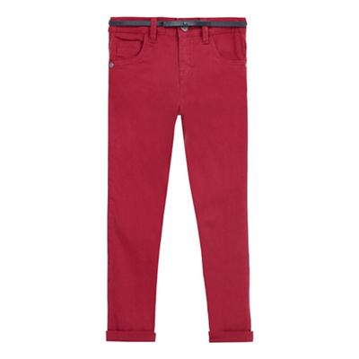 J by Jasper Conran Girls' dark pink belted skinny jeans